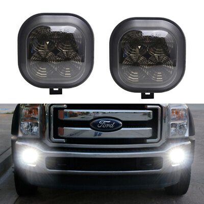 #ad Smoked Lens White 40W CREE LED Fog Light Kit For Ford F 250 F 350 F450 Excursion $89.99