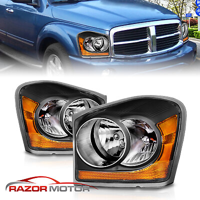 #ad 2004 2006 Black Replacement Headlights w Bulbs for Dodge Durango ST SLT Limited $145.88
