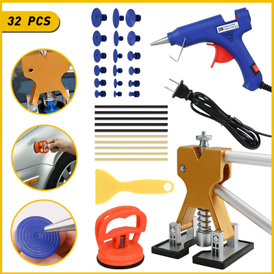 #ad 32 PCS Car Paintless Dent Repair Puller Remover Kit Lifter Dint Hail Damage Tool $25.99