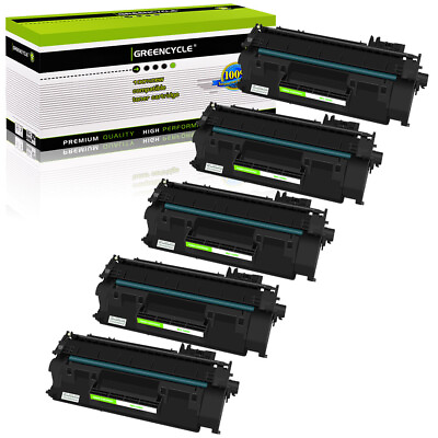 #ad GREENCYCLE 5× CE505A 05A Toner Cartridge Compatible For HP P2055dn P2055 Printer $49.65
