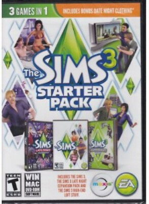 #ad The Sims 3: Starter Pack w Late Night Expansion High End Loft Stuff PC DVD MAC $9.99