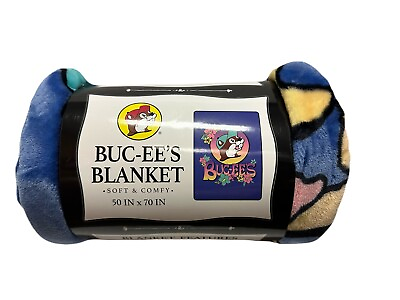 #ad NEW Buc ee’s Tropical Hibiscus Flower Beaver Blanket 50x70 in Blue Plush $35.00