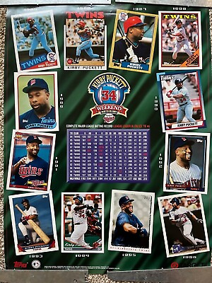 #ad 1997 Mn. Twins Kirby Puckett Weekend.  Original Topps Posters.  18x24 inches. $13.50