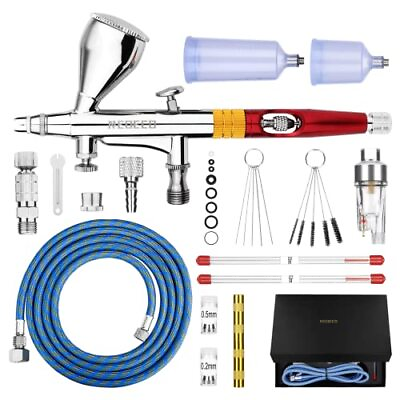 Multi Purpose Airbrush Kit Dual Action Gravity Feed Air Brush Sets with with... $55.11
