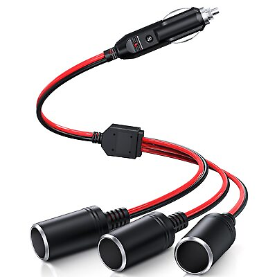 #ad ELECTOP 1 to 3 Car Cigarette Lighter Socket Splitter Adapter Power Charger Po... $17.59