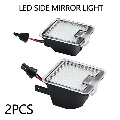 #ad LED Side Mirror Lights Car Bright White Direct Replacement 2pcs 52 X 44 X 21.5mm $16.02