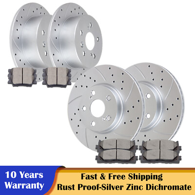 #ad Front Rear Slotted Rotors Brake Ceramic Pads for Toyota Camry Avalon Lexus ES350 $136.07