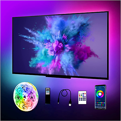 #ad LED Strip Lights for TV 65 75 Inch 15Ft TV LED Backlight Bluetooth Color Chang $12.08