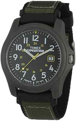 #ad Timex T42571 Men#x27;s quot;Expedition Camperquot; Black Green Nylon Watch Date Indiglo $35.00