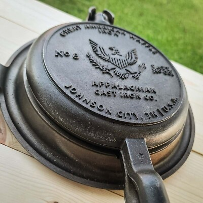 #ad Vintage Inspired Cast Iron Waffle Iron Stovetop Waffle Maker Made in USA $179.95