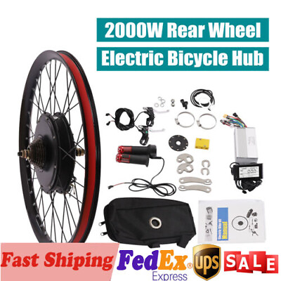 #ad 29Inch 2000W 48V Motor 9 speed Flywheel Electric Bicycle E Bike Conversion Kit $457.80