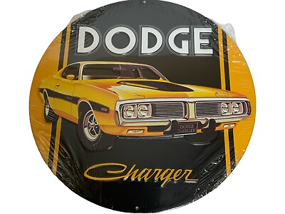 #ad Dodge Charger Mopar Metal Embossed Wall Fan Cave Tin Sign Vintage Garage 12quot; New $22.99