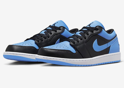 Nike Air Jordan 1 Low Black University Blue 553558 041 Mens New $102.29