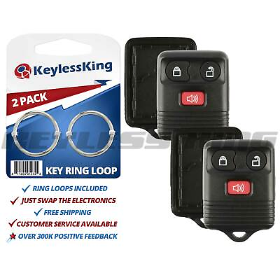 #ad 2 New Replacement Keyless Entry Remote Key Fob Case Rubber Shell Repair 3 Button $7.95