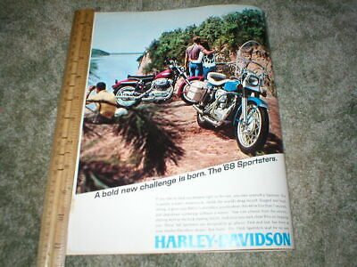 #ad 1968 Harley Davidson Sportster 900cc Cycle ad Original XLH XLCH $7.25