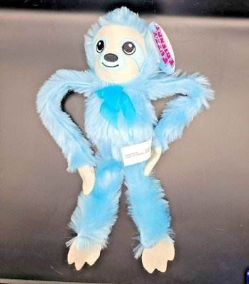 #ad Fuzzy Friends Hanging Sloth Monkey Soft Lovey Plush Stuffed Animal Toy Blue $8.99