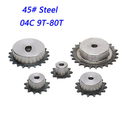 #ad Roller Chain Drive Sprocket With Step 04C 9T 80T For Drive Chain 45# Steel $5.45