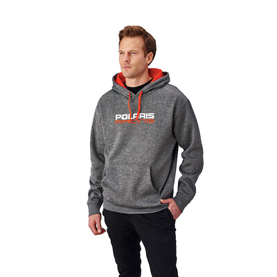 #ad Polaris Gray Mens Racing Pullover Hoodie w Logo Classic Comfortable Fit $54.99