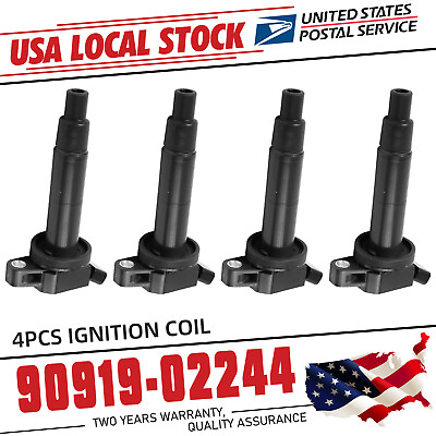 #ad 4Pcs Ignition Coil New For Toyota Parts DENSO 90919 02244 673 1307 $76.99