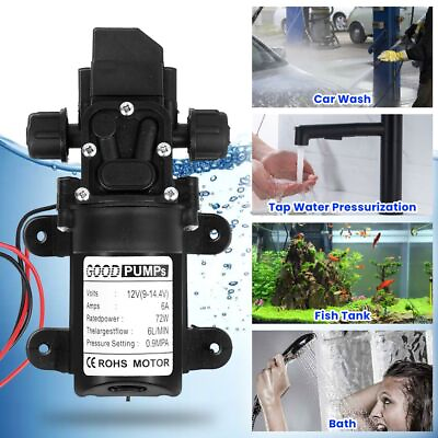 #ad 12V 130PSI Water High Pressure Diaphragm WaterPump Self Priming Pump Auto Switch $16.88