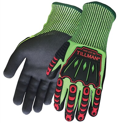 #ad Tillman Nitrile Palm Coated ANSI CUT RESISTANT Level A4 Protective Work Gloves $9.99