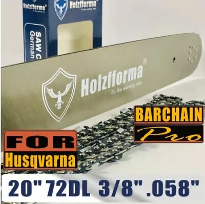 #ad Holzfforma® 20 Inch Guide Bar amp;Saw Chain Combo 3 8 .058 72DL For Husqvarna Chain $53.00