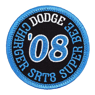 #ad 2008 Dodge Charger SRT8 Super Bee Embroidered Patch Black Twill Aqua Iron Sew On $14.99