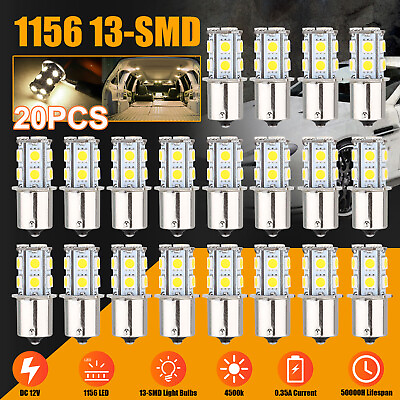 #ad 20x Warm White 1156 1141 13 SMD LED RV Camper Trailer Interior Light Bulb Bright $13.48