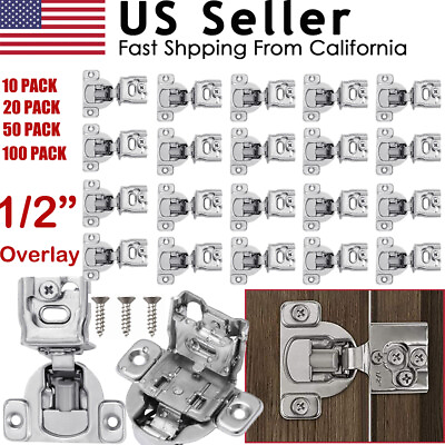 #ad 1 2quot; Overlay Soft Close Face Frame 105° Compact Cabinet Hinge Handware WHOLESALE $7.08