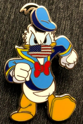 #ad Disney Pin Donald Duck Fantasy with Mask USA Flag angry mad stomping running $14.99