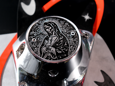#ad Holy Mother Engraved Shovelhead Evo Silver amp; Black Timing Cover Harley Davidson $74.99