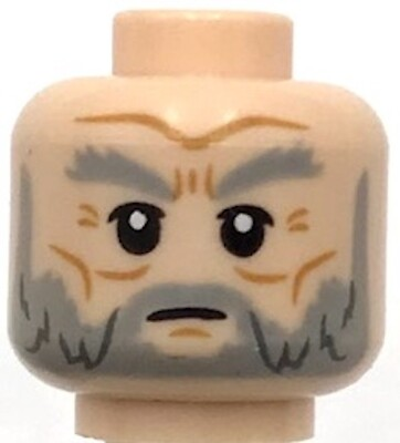#ad Lego New Light Nougat Minifigure Head Dual Sided Eyebrows Mustache Beard $1.99