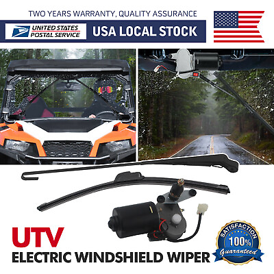 #ad 12V Electric UTV Windshield Wiper Motor Kit For Polaris Kawasaki Honda Pioneer $25.88