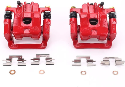#ad Rear S2674 Pair of High Temp Red Powder Coated Calipers $245.99