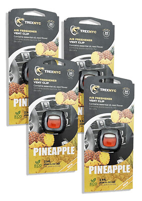 #ad TrexNYC Car Air Fresh Vent Clip Car Odor Eliminator Pineapple 0.07 FL.OZ 4PK $12.69