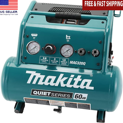 #ad Quiet Series 1 1 2 HP 3 Gallon Corded Electric Oil Free Electric Air Compressor $371.67