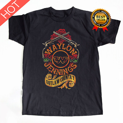 #ad Waylon Jennings Outlaw Country Unisex Cotton T shirt Size S 5XL HJ304 $9.99
