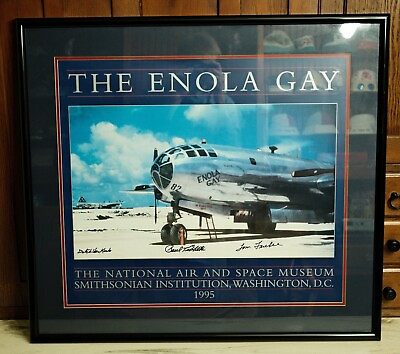 #ad WWII 1945 1995 50th The Enola Gay B 29 National Air amp; Space 3 Crew Signed Poster $295.00