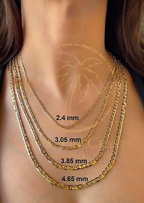 #ad Mariner Chain Necklace Dainty Anchor Chain For Men Women 14K Genuine Gold $1899.40