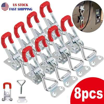 #ad 8PCS Steel Toggle Latch Catch Adjustable Lock Clamp Anti rust Clip For Box Cases $16.49