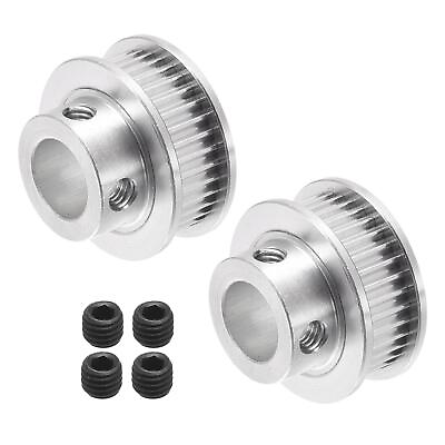 #ad 36 Teeth 10mm Bore Timing Pulley Aluminium Synchronous Wheel Silver Pack of 2 $10.63