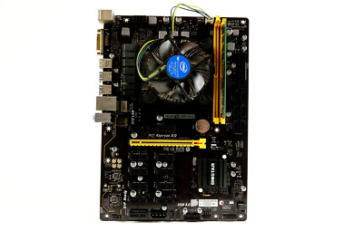 #ad Full Kit MB CPU RAM BIOSTAR TB250 BTC Pro 12 GPU Slot Mining Motherboard ... $69.97
