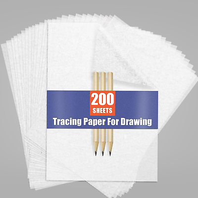 #ad Tracing Paper for Drawing Trace Paper 200 Sheets White Translucent Tracing Pa $7.73