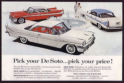 #ad 1958 Vintage De Soto Fireflite Firesweep Firedome Sportsman Car Photo Print Ad $24.95