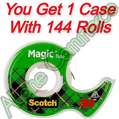 #ad *144 Packs* 3M Scotch Magic Invisible Matte Finish Tape 0.75quot; x 300quot; Rolls 105 $164.99
