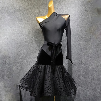 #ad New One Side Sleeve and Shoulder Latin Dance Dress Dancing Performance Ballroom AU $123.32