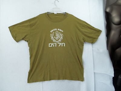 #ad Israel Navy Mens Green Graphic T Shirt Size TXL $12.66