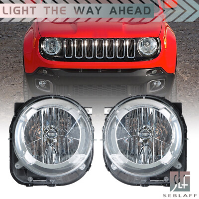 #ad For 2015 2018 Jeep Renegade Projector Headlights Halogen Headlamps RightLeft $81.25