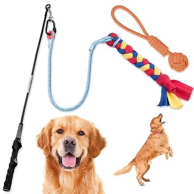 #ad YES4QUALITY Flirt Pole for Dogs w Safe amp; Strong Nylon Rope Heavy Duty Lure St... $36.46