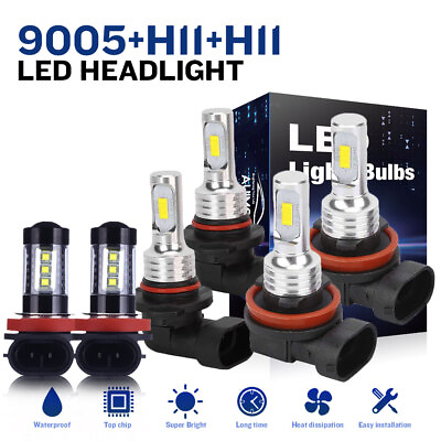 #ad 6x Car Led Lights For Toyota Camry 2007 2014 6000K LED Headlights Fog Bulbs $35.99
